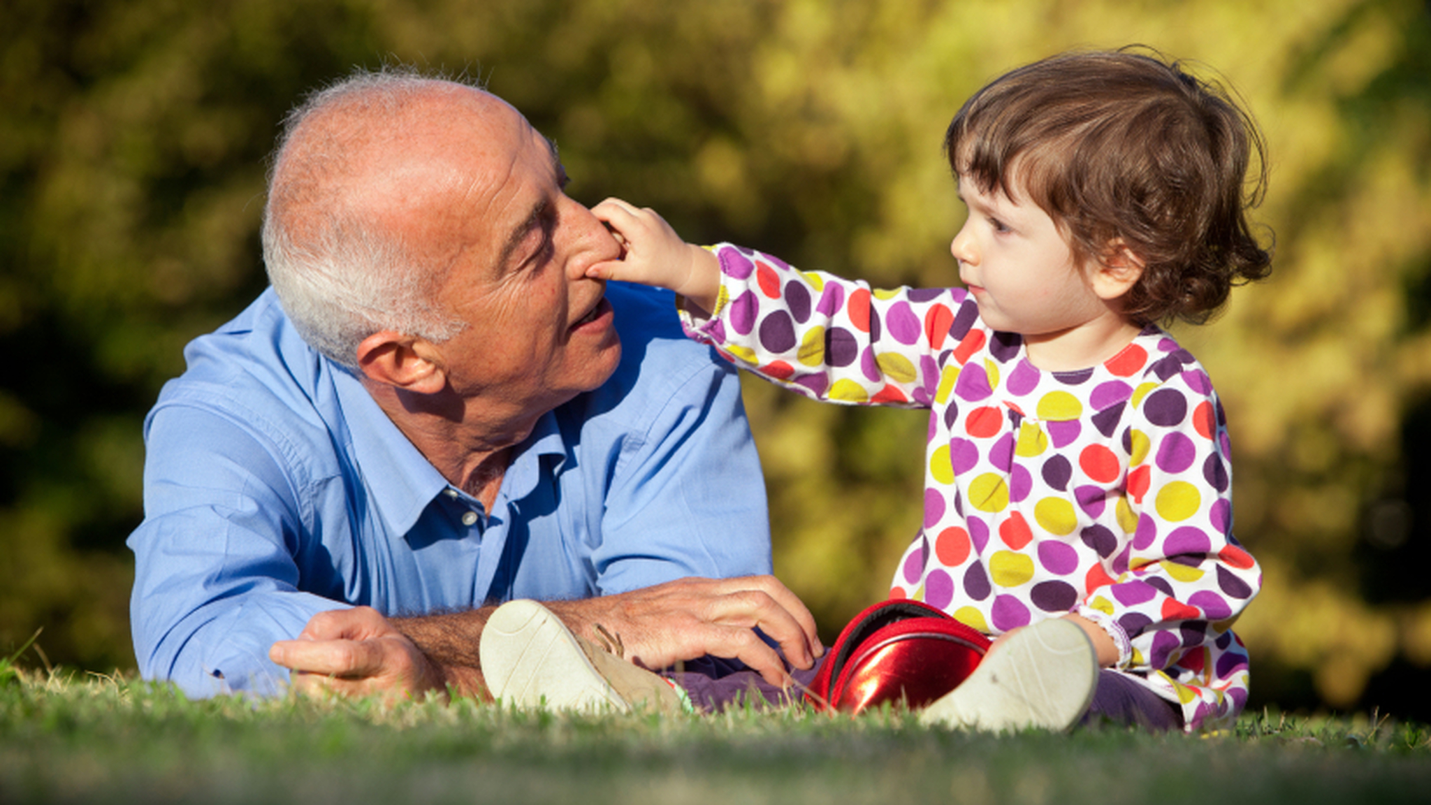 Grand parent with grand children